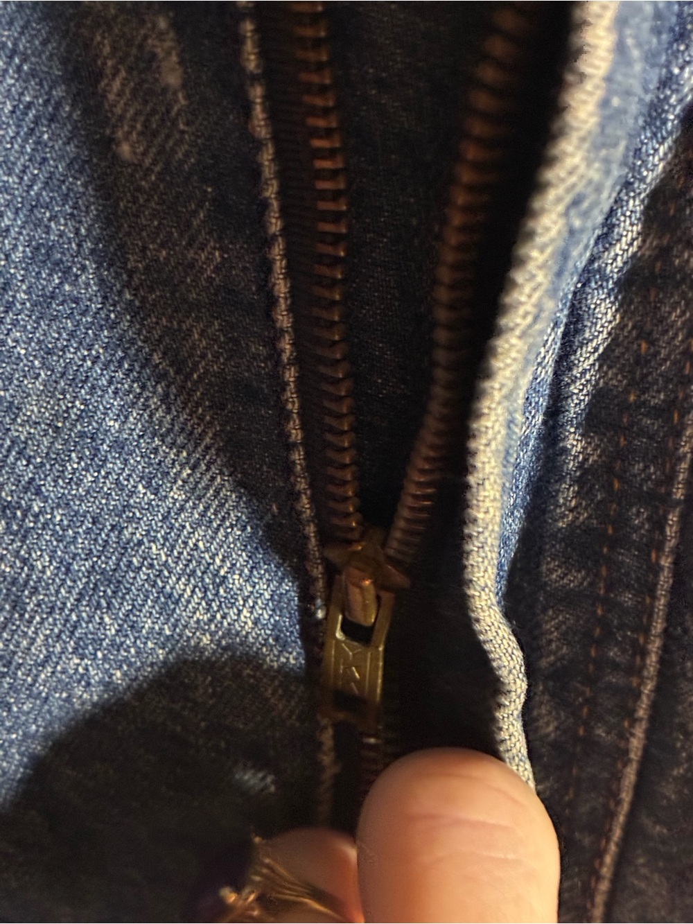 Men’s,Levi's Blue Denim flannel lined distressed Bomber Jacket XL 90s grunge - Picture 12 of 14